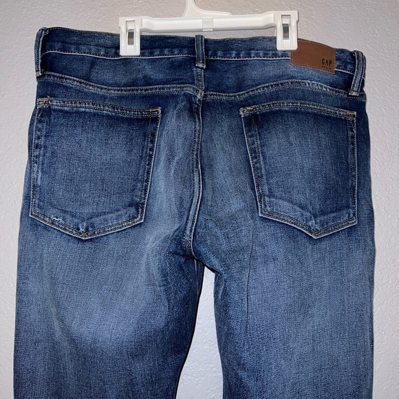 Gap Men Slim Straight Distressed Jeans - Picture 5 of 9